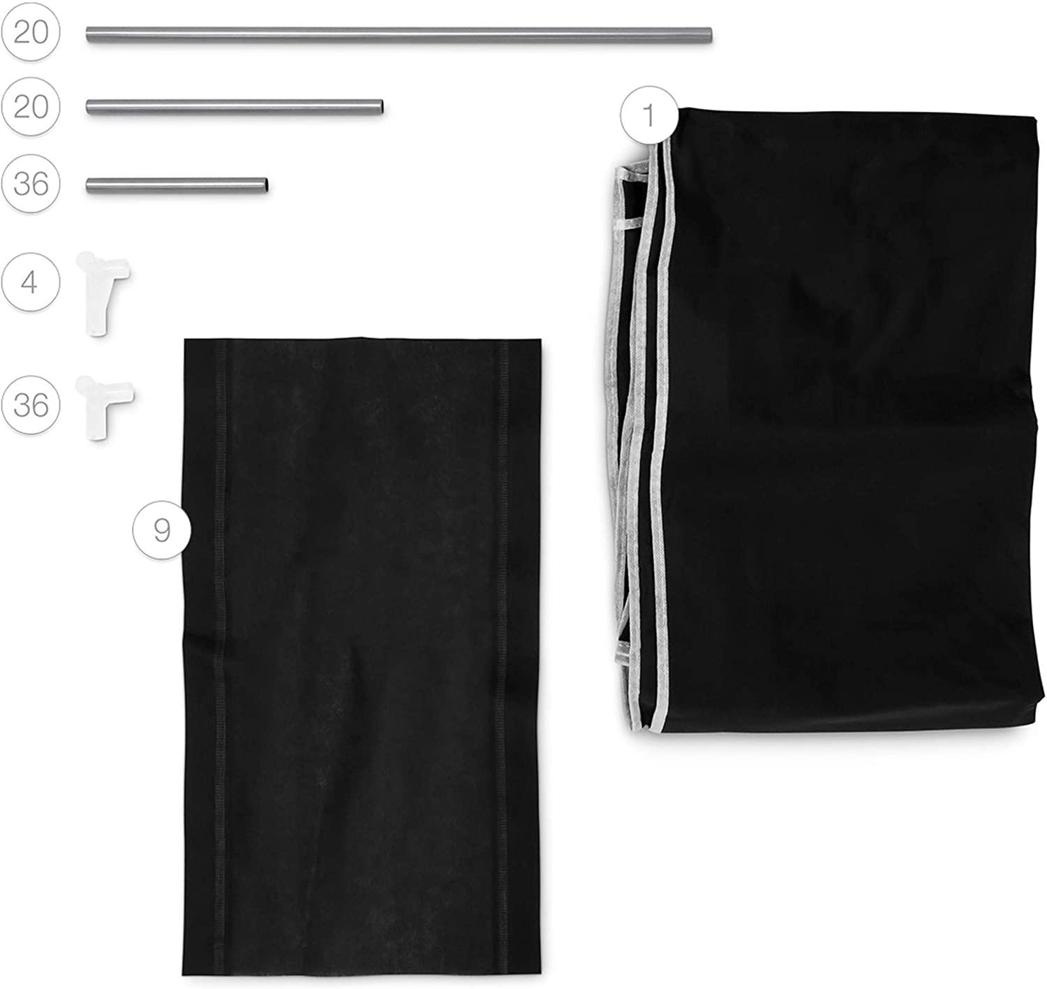 Mobile scarpiera pieghevole in tessuto per 36 paia di scarpe nero 13_0000255_3