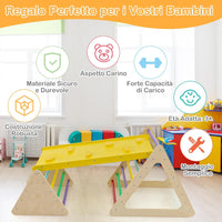Set da Arrampicata 3 in 1 per Bambini, 3 Pezzi con 2 Scale Triangolari e 1 Rampa, per Scivolare e Arrampicarsi, Scala Giochi Arrampicata per Bambini 3+ Anni (Colorato)