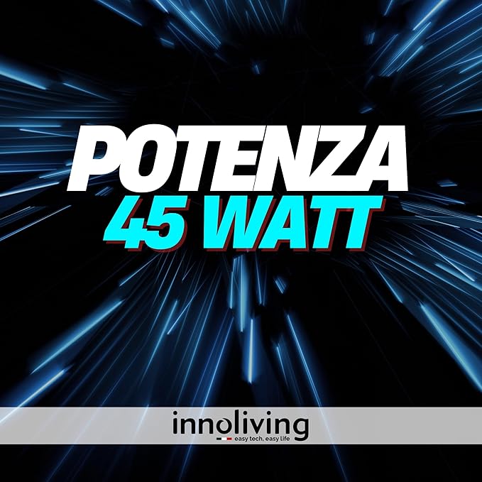 Innoliving Ventilatore a Piantana Slim INN-532, Design Elegante, Diametro 40 cm, 3 Velocità, 6 Pale, Inclinazione Verticale Regolabile, Oscillazione Automatica, Base Stabile, Potenza 45W