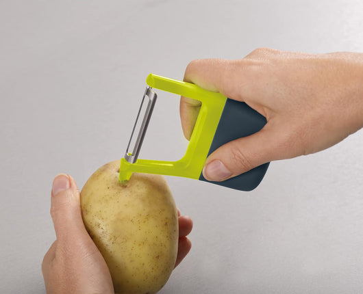 Joseph Joseph Duo Pela Patate e Verdure, Taglia Verdure Multifunzione con Impugnatura Ergonomica Antiscivolo, Verde