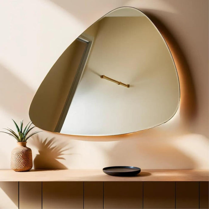 Specchio con Striscia LED 4000K, Specchio bagno AGAPE 100x75 cm com Luce Naturale, Specchio da parete, Specchio con led