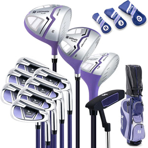 Set Completo di Mazze da Golf per Donna, con Driver 460CC 1, Fairway 3, Ibrido 5, Ferri 5, 6, 7, 8, 9, P e S, Putter e Borsa Portatile Leggera, Destrorso