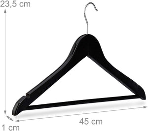 Confezione da 50 grucce in legno nere con tacche 13_0002505_2