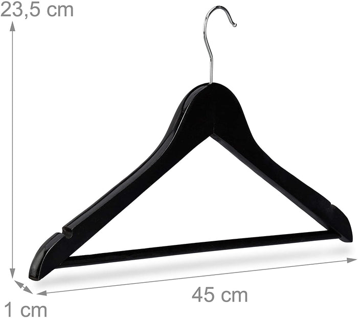 Confezione da 50 grucce in legno nere con tacche 13_0002505_2