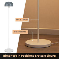 Lampada da Terra da Soggiorno, Lampada a Stelo con Paralume e Interruttore a Pedale, Lampada Moderna con Base Pesante per Camera da Letto, Ufficio e Studio