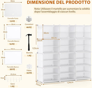 Scatole per Scarpe, Set di 12 Organizzatori Porta Scarpe Impilabili, Contenitore per Scarpe in PP Trasparente, per Ingresso, Corridoio e Armadio, Nero (Bianco)