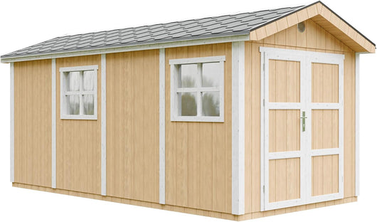 Casetta da giardino di qualit? premium 11,47 m² - H252x250x530 cm - Timbela M915C-HARVEST HONEY