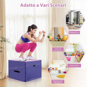 Materassino Ginnastica, Tappetino da Ginnastica Pieghevole con Schiuma EPE e Pelle PVC Antiscivolo e Maniglia, Tappetino da Esercizio a Forma di Cuneo per Casa e Palestra