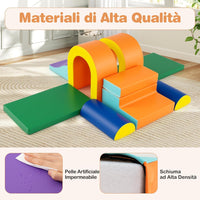 Set di 10 Blocchi da Arrampicata in Schiuma, Palestra da Gioco in Morbida Pelle Sintetica, Strutture Leggere per Scalare, Arrampicarsi, Scivolare, per Bambini 1+ Anno (Arancione)