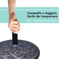 Base per Ombrellone in Resina da 46 cm, Base per Ombrellone Rotondo da 10 kg per Esterni, per Giardino, Spiaggia Piscina (Bronzo (modello3))
