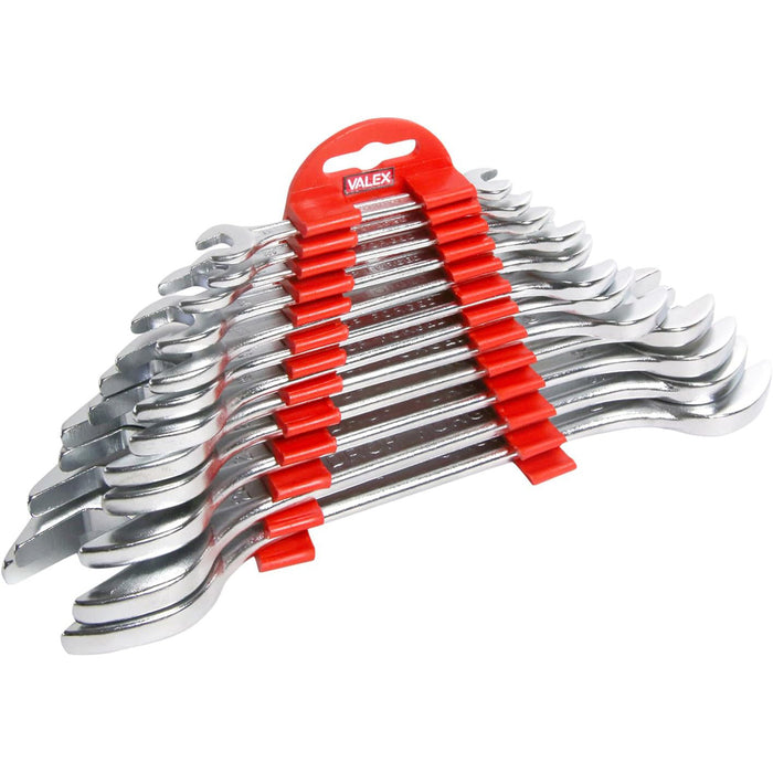SET SERIE CHIAVI INGLESI ACCIAIO 12pz FISSA FORCHETTA INCLINATE 15° 6-32mm VALEX