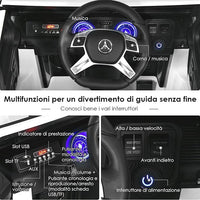 Mercedes Benz Macchina Elettrica per Bambini 12V, Veicolo Elettrico con Luci LED e Chiusura di Sicurezza, Macchina Cavalcabile per Bambini 3-8 Anni (Bianco)