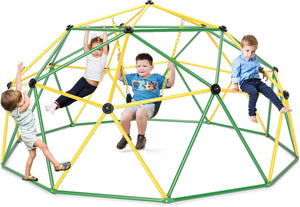 Cupola di Arrampicata con Altalena, Struttura per Arrampicata per Interno ed Esterno con Portata di 363 kg, Parco Giochi per Bambini da 3 a 10 Anni (Verde)