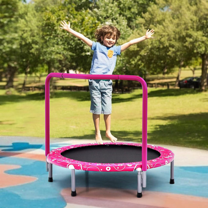Trampolino Elastico per Bambini, Tappeto Elastico Pieghevole per Bambini con Copertura, Cuscinetti Antiscivolo e Maniglia, Ideale per Interno ed Esterno, Carico Massimo 150 kg