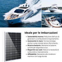 Pannello solare 12v 100W, Pannello Fotovoltaico Monocristallino