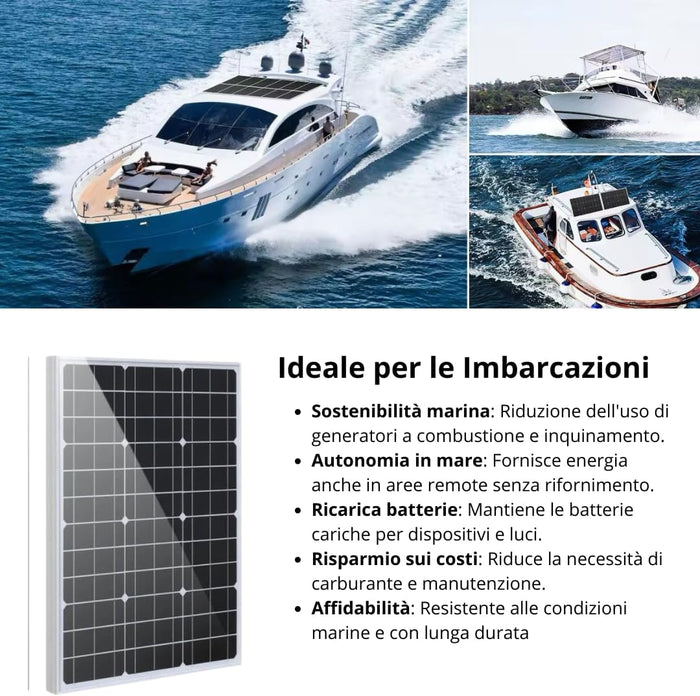 Pannello solare 12v 100W, Pannello Fotovoltaico Monocristallino