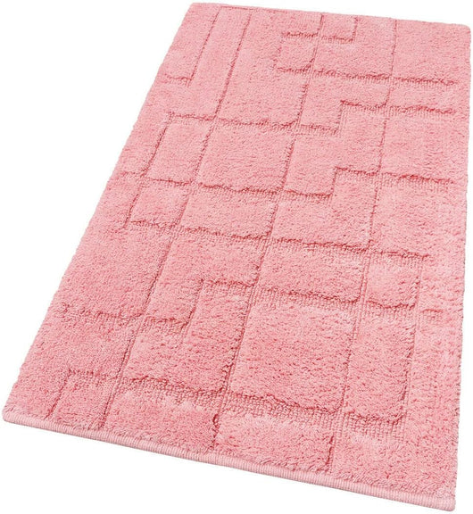 Tappeto Bagno Puro Cotone Morbido 3D Camera Sendiletto Elegante Lavabile Rosa 55x120 cm