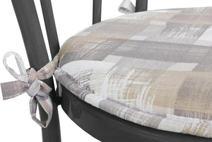 Set 4 Cuscini Sedia Rotondi Cotone Con Lacci Lavabili Morbidi Coprisedia Tondi Shabby Chic Moderni