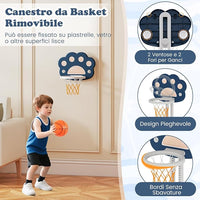 3 in 1 Canestro da Basket per Bambini, con Canestro Calcio e Golf, Cerchio Rimovibile e Pieghevole, Set da Gioco Regolabile per Interno ed Esterno, 3 Anni+ (Blu Scuro)
