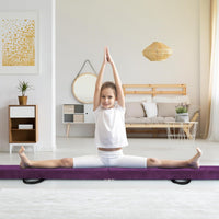 Trave Ginnastica Artistica per Casa 210/240 cm, Trave Pieghevole per Bambini con Maniglia, Base in Legno e Fondo Antiscivolo, Trave di Equilibrio da Pavimento