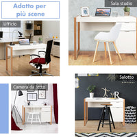 Scrivania Moderna per Computer, Postazione di Lavoro con Armadietto e Cassetto, Design Semplice ed Elegante, Scrivania con Superficie Liscia, Ideale per Casa e Ufficio