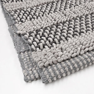 Tappeto Camera Scendiletto Bagno 50x80 Cm Cotone Intrecciato Morbido Assorbente Grigio