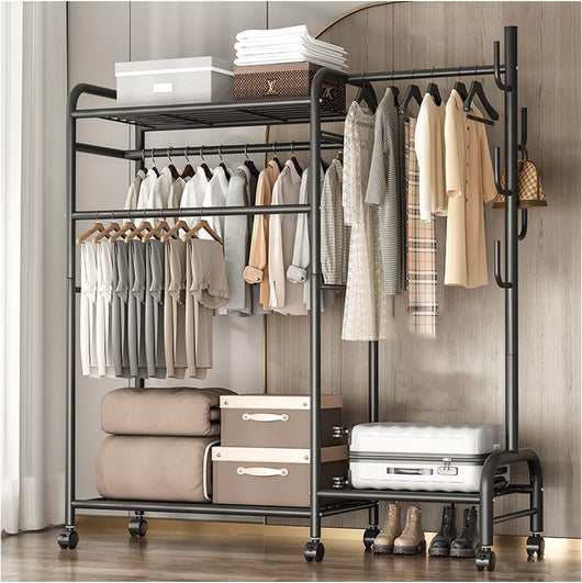 Appendiabiti Robusto Appendiabiti in Metallo Resistente Appendiabiti con Ruote per la casa Dormihotel/nero/110 cm