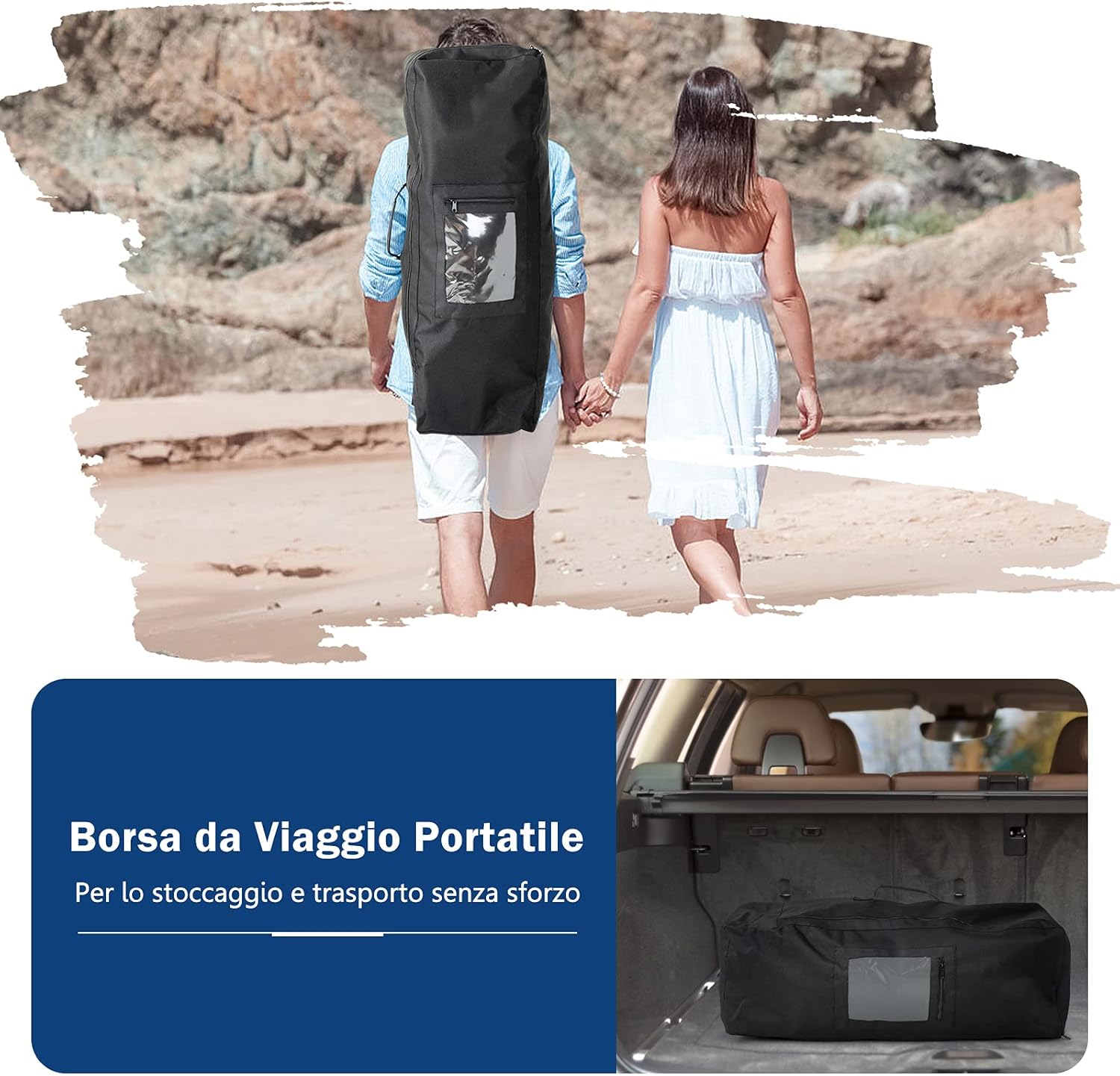 Tavola SUP Gonfiabile, Tavola da SUP, Stand Up Paddle Board Gonfiabile, Surf Board Gonfiabile con Accessori Completo