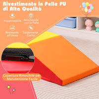 Set di 2 Blocchi per Gattonare e Arrampicare per Neonati e Bambini, Set di Blocchi di Schiuma Morbida per Gioco Attivo Interno, Set di Gioco Morbido per Sviluppo dei Bambini (Giallo e rosso)