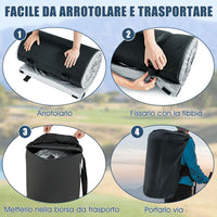 Materasso da Campeggio Impermeabile in Memory Foam, Materassino Portatile con Borsa di Trasporto, Base Antiscivolo, Componibile ed Ergonomico, 183 x 62,5 x 6,5cm