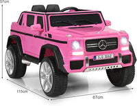 Mercedes Benz Macchina Elettrica per Bambini 12V, Veicolo Elettrico con Luci LED e Chiusura di Sicurezza, Macchina Cavalcabile per Bambini 3-8 Anni (Rosa)
