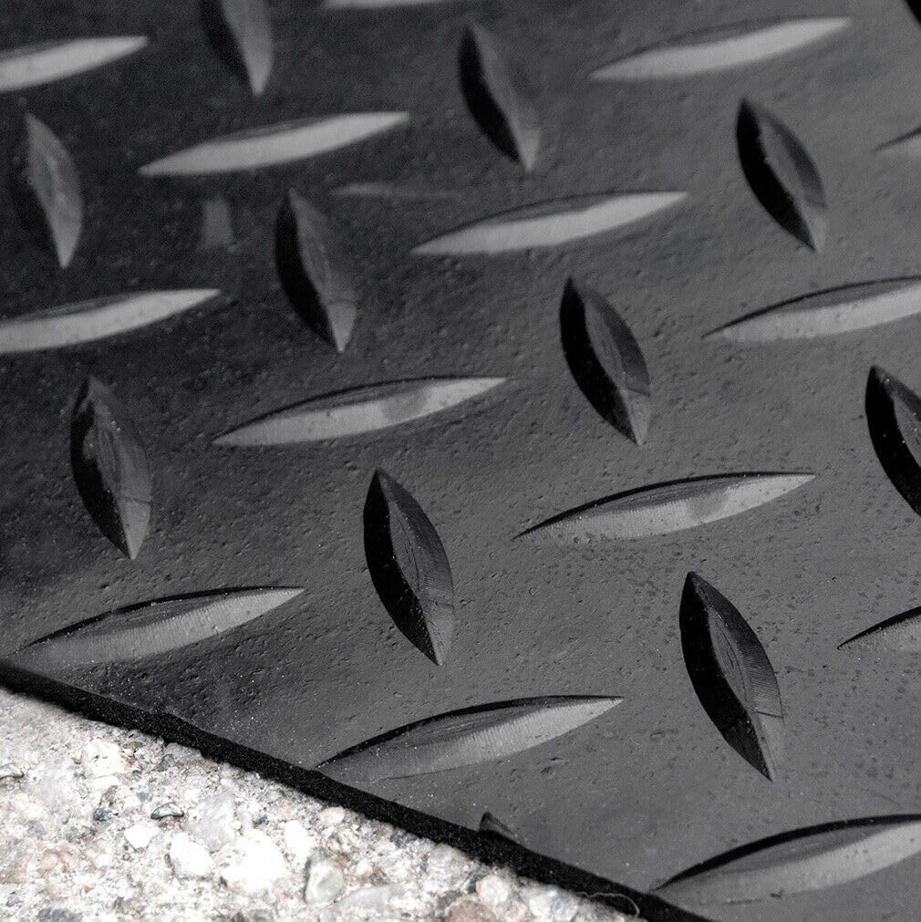 Zerbino Gomma Tappeto Isolante 120x220 cm Antiurto Antiscivolo Copri Pavimento Nero