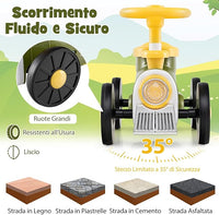 Auto a Spinta per Bambini, macchina cavalcabile con Suono e Spazio di Archiviazione, Auto Scorrevole a Piedi con Volante per Bambini 19-36 Mesi (Verde)