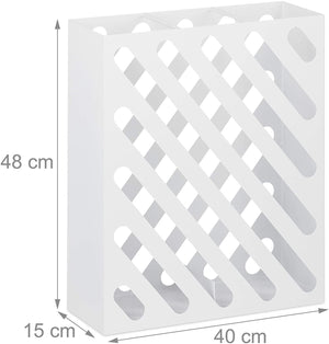 Portaombrelli grande rettangolare di design in acciaio bianco 13_0002211