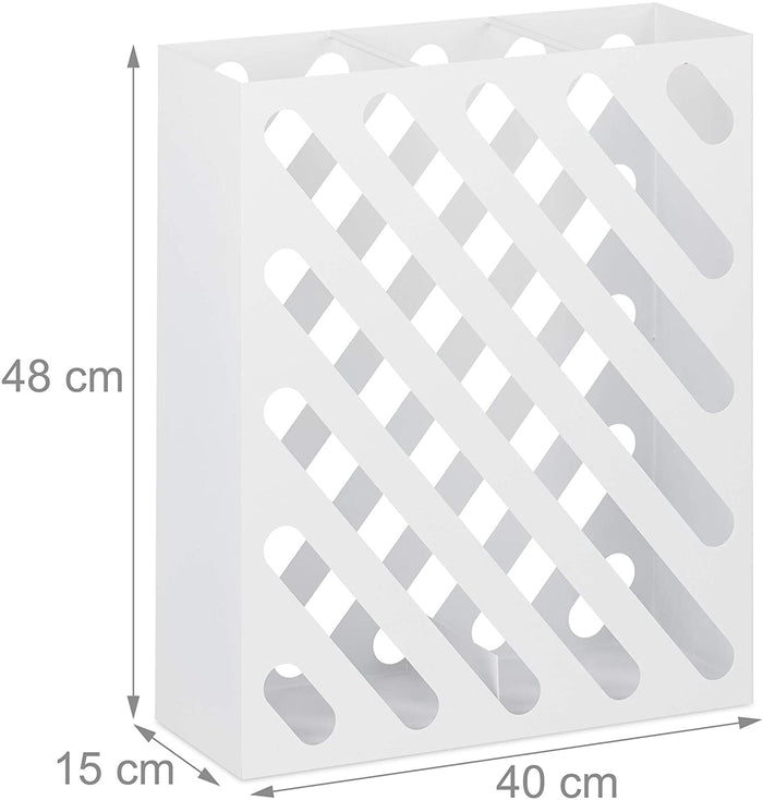 Portaombrelli grande rettangolare di design in acciaio bianco 13_0002211