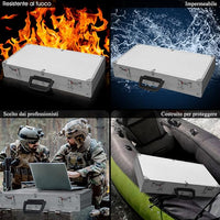 Custodia Dura in Alluminio per Armi, Valigetta per Pistole, Fucili con Serratura, 47 x 25 x 8,3 cm