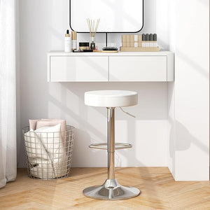 2 Sgabelli Regolabile in Altezza in Finta Pelle 63-84,5 cm, Sgabello Cucina Girevole con Poggiapiedi e Base Antiscivolo, Sedia Portata 115 kg per Sala da Pranzo e Penisola Cucina