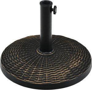 Base per Ombrellone in Resina da 46 cm, Base per Ombrellone Rotondo da 10 kg per Esterni, per Giardino, Spiaggia Piscina (Bronzo (modello1))