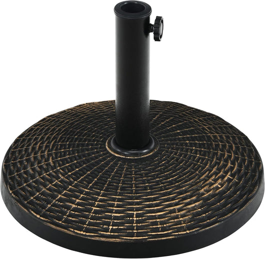 Base per Ombrellone in Resina da 46 cm, Base per Ombrellone Rotondo da 10 kg per Esterni, per Giardino, Spiaggia Piscina (Bronzo (modello1))