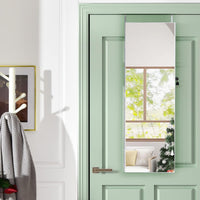 Armadietto Portagioie con Specchio, Armadio per Gioielli con 6 Luci LED e Cassetti, Organizer Gioielli per Camera da Letto e Cabina Armadio, 36 x 10 x 108 cm (Bianco)