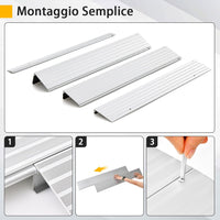 Rampa per Soglia Porta, Rampa d'Accesso in Alluminio con Altezza Regolabile, Superficie Antiscivolo, Portata 317 KG (8,5 cm)