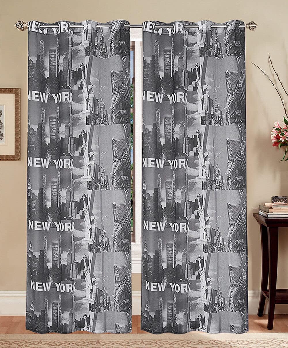 Tenda Porta Finestra New York 1 Pannello 140x290 cm Filtrante Moderna Occhielli Acciaio