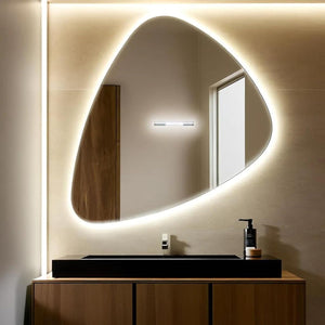 Specchio con Striscia LED 4000K, Specchio bagno AGAPE 100x75 cm com Luce Naturale, Specchio da parete, Specchio con led