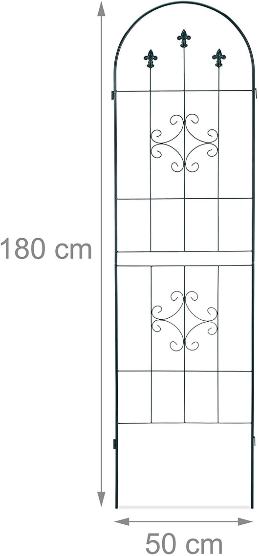 Recinzione a traliccio per piante rampicanti ad arco da giardino in ferro set da 2 verde 13_0002896_4