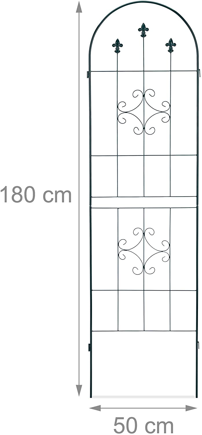 Recinzione a traliccio per piante rampicanti ad arco da giardino in ferro set da 2 verde 13_0002896_4