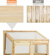 Mini Serra da Giardino a 3 Ripiani in Legno, Serra da Esterno e Interno per Piante e Orto con Coperchio e Ante Apribili, Mini Serra da Giardino e Balcone, 60 x 45 x 100 cm