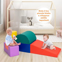 Set di 6 Blocchi per Bambini con Diverse Forme e Colori, Centro Attività Palestrina Giocattolo per Arrampicata e Strisciamento (Viola)