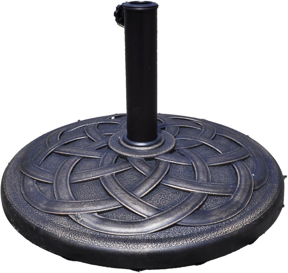 Base per Ombrellone in Resina da 46 cm, Base per Ombrellone Rotondo da 10 kg per Esterni, per Giardino, Spiaggia Piscina (Bronzo (modello3))