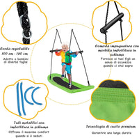 Altalena da Giardino Per Bambini, Altalena Ovale da Albero, con Maniglie, per Esterno, Portata Max. 150 kg (Verde)
