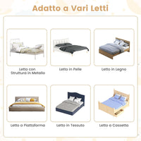 Sponda Letto per Bambini 105/120/150 cm, Barriera di Sicurezza per Neonati, Barriera Letto Pieghevole e Portatile, con Cinghia di Sicurezza (Bianco, 152 x 34 x 42 cm)